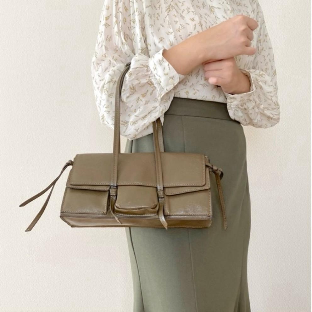 <ZARA/ザラ>オリーブグリーン ポケットショルダーバッグ(新品)アウトレット