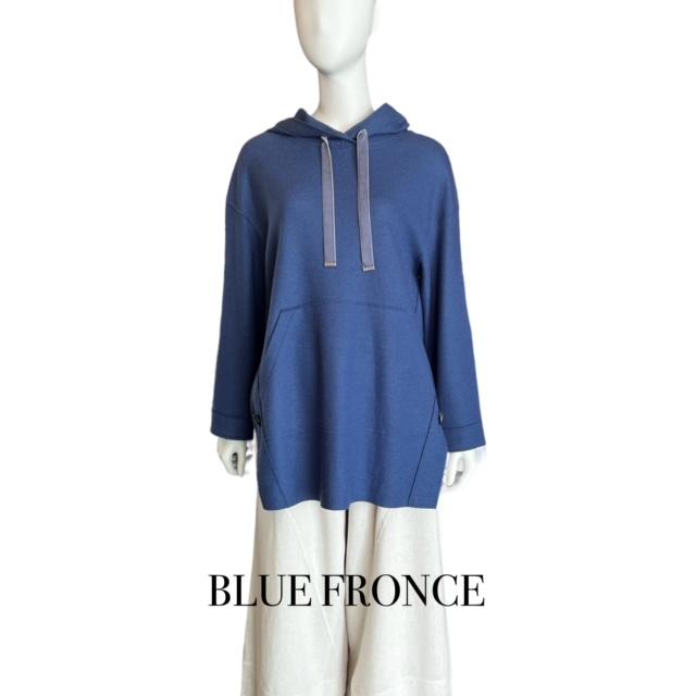 【BLUE FRONCE】ウール100％　軽い　フード付プルオーバー　カットソー　新品　＃33