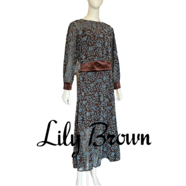 【LILY BROWN】ベロアシースルー　セットアップ　3点セット　ワンピース　ドレス（中古品-非常に良い）